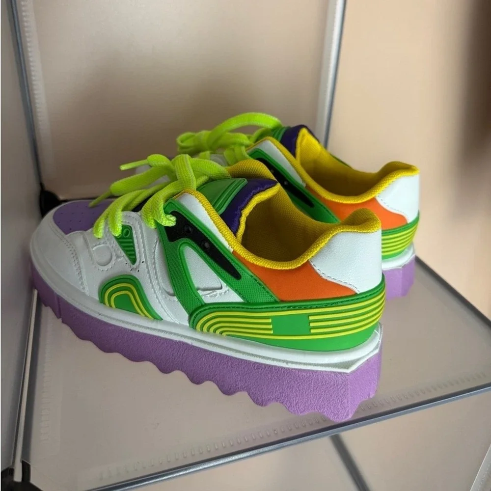 Forever Link Women's Multicolored Chunky Platform Sneakers Size 6.5